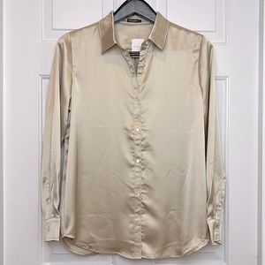 NWT J. McLaughlin Denver Blouse Size Large Champagne Color